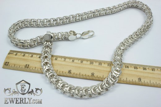Buy a men's thick silver chain for the neck. Price for weaving for men "Ramses"