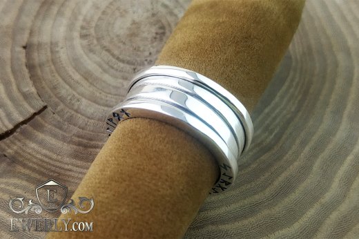 Купить серебряное кольцо Булгари - Bvlgari с рунами