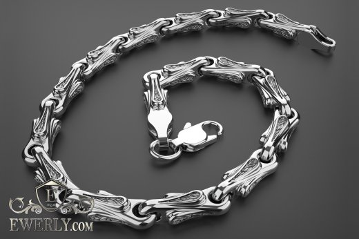 Авторский серебряный браслет - купить плетение из серебра 121507QM