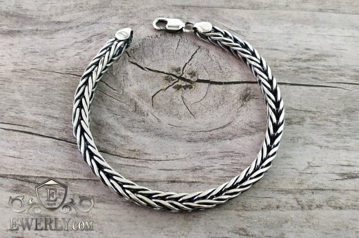 Thick bracelet "Spica" of sterling silver for men to buy 121017PC