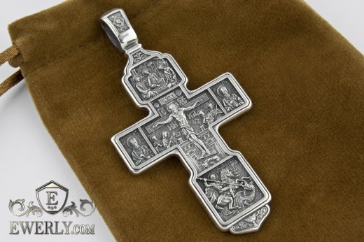 Крест православный серебряный для мужчины купить