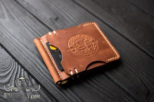 Handmade money clip made of genuine leather to buy 11030GL