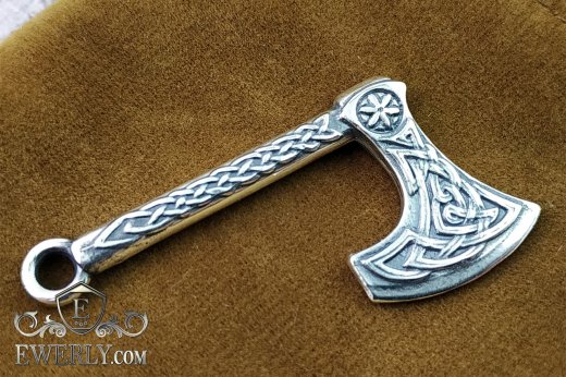 Серебряная подвеска - брелок "Кельтский топор", серебро 925 пробы