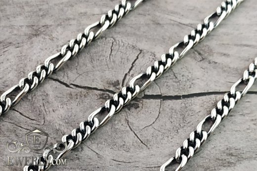 Фигаро - плетение цепочки, фото плетения цепей Фигаро из серебра