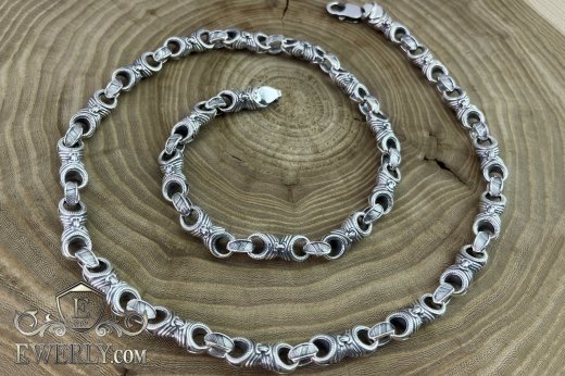 Silver chain men's thick 100 grams - buy author's weaving