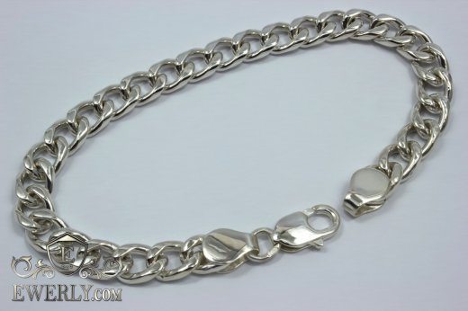 Панцирный серебряный браслет (Панцирь) заказать из серебра 925 пробы