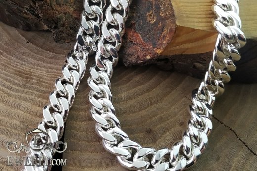 Men's "Carapace" chain 90 grams, buy weaving of silver