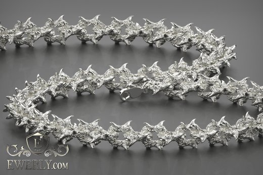 Unusual author's chain of silver 111517VT