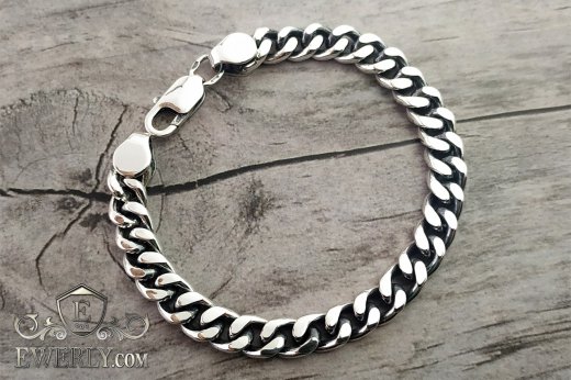 Men's bracelet "Carapace" of sterling silver to buy 121014XI