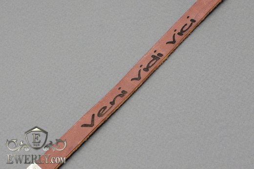 Leather bracelet with silver to buy 22371ZD