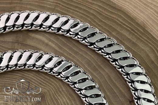 Weaving "Double bismarck with overlays", buy silver chains and bracelets