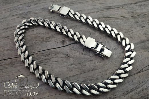 Thick chain "Carapace" of sterling silver for men to buy 111014WB