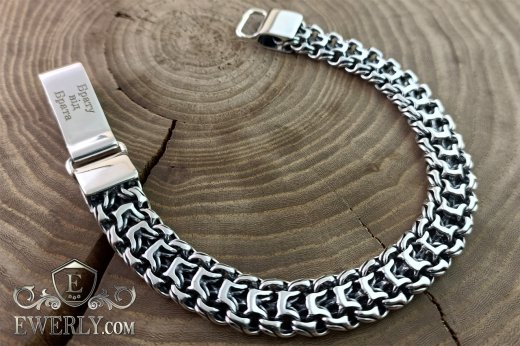 Silver Emperor bracelet with engraving to buy