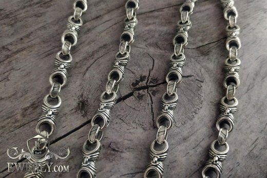 Плетение цепочки из серебра авторское - купить эксклюзивное серебряное плетение 101511QU