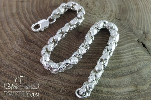 Срібний браслет 45 грам - купити плетіння із срібла 121503QT