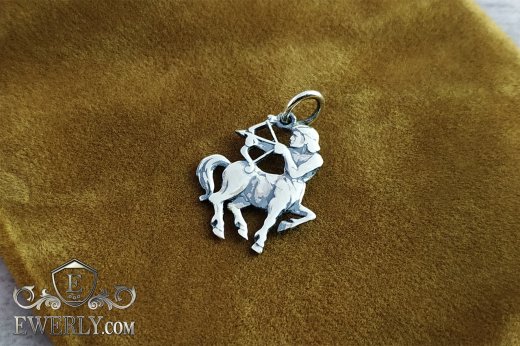 Buy pendant of the Zodiac sign "Sagittarius" of silver with blackening