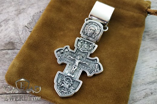 Купити чоловічий православний срібний хрест для чоловіка