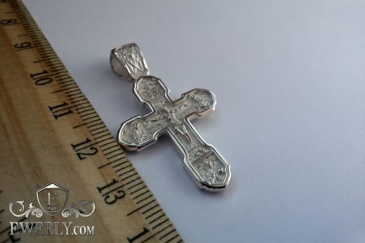 Православний натільний чоловічий срібний хрестик купити