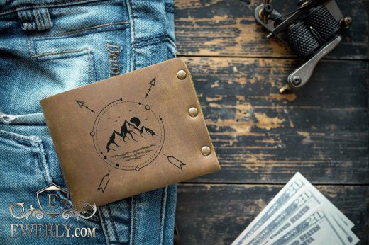 Handmade genuine leather wallet to buy 11073EC