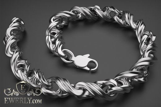 Авторский серебряный браслет - купить плетение из серебра 121514JL