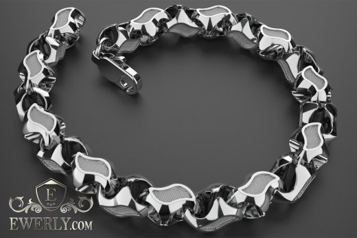 Авторский серебряный браслет - купить плетение из серебра 121510HC