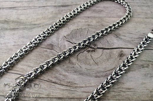 Chain "Double stream (seagull)" of sterling silver for men to buy 111005FG