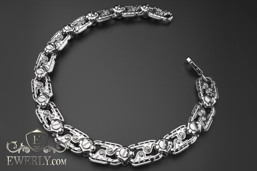 Авторский серебряный браслет - купить плетение из серебра 121513XD