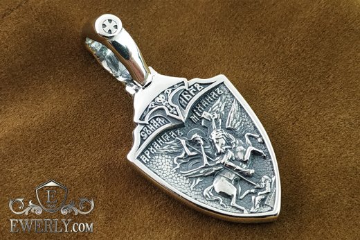 Pendant "Archangel Michael" of sterling silver for men to buy 0102236KI
