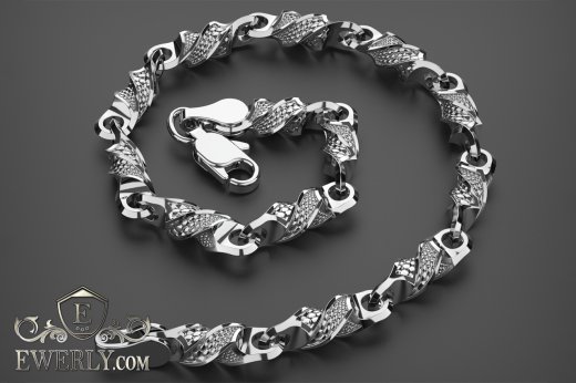Авторський срібний браслет - купити плетіння із срібла 121502WI