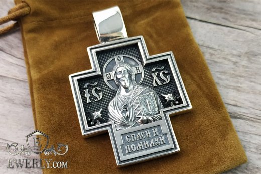 Мужской православный нательный крест без распятия, серебро 925 пробы