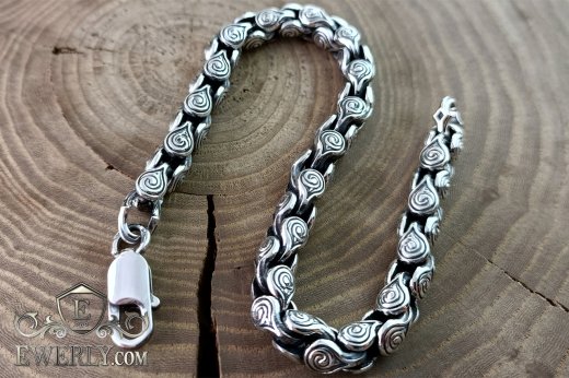 Buy author's silver bracelet 40 grams with blackening