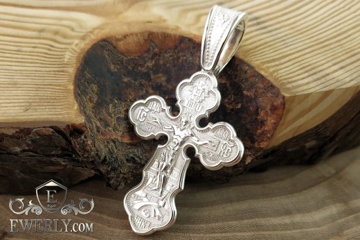 Buy men's big cross made of silver with a crucifix 08144CH