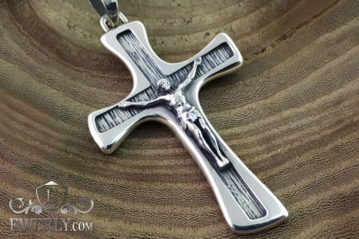 Купити хрестик православний із срібла із чорнінням 131072OU