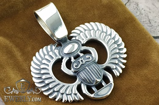 Big men's pendant "Skorobey Beetle" of silver to buy 131034SP