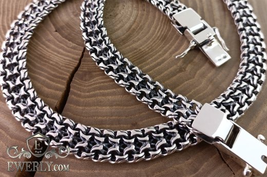 Buy wide silver chain Double Moscow Bismarck