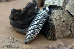 Подвеска «Пуля» из серебра с ониксом, фото