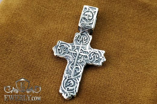 Buy a cross of sterling silver with blackening without a crucifix 08690ZW