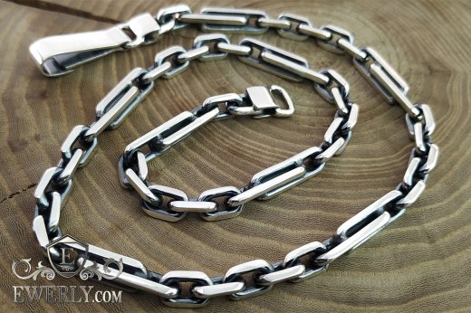 Silver chain 50 cm 66 grams blackened "Combined anchor"
