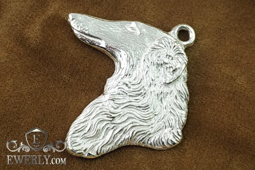 Pendant of  silver in the form of a dog to buy 131031KN