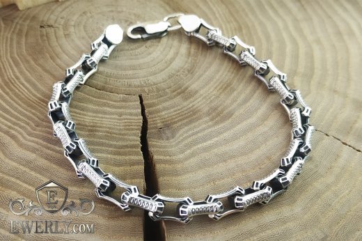 Авторський срібний браслет з чорнінням - купити плетіння із срібла 121512YL
