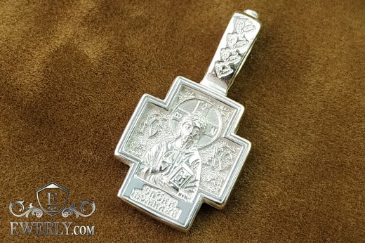 Православный серебряный крест без распятия купить 08723AV