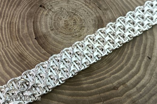 Weaving Double Pharaoh with plates of 925 sterling silver buy 101040VK