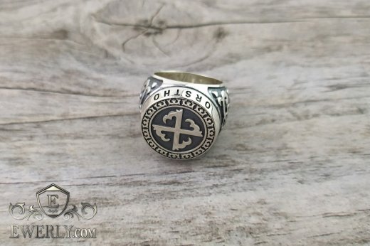 Серебряный мужской перстень ORSTHO - кольцо из серебра с чернением