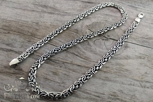 Плетение Лисий хвост - мужская серебряная цепочка, купить