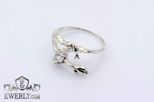 Ring of  silver with stones for women to buy 2082AX