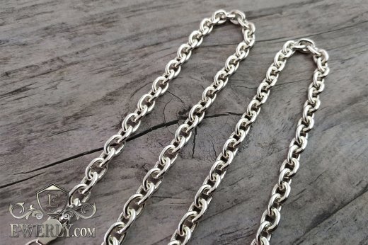 Buy silver chain of weaving "Anchor without edges" for men on the neck 111047CR