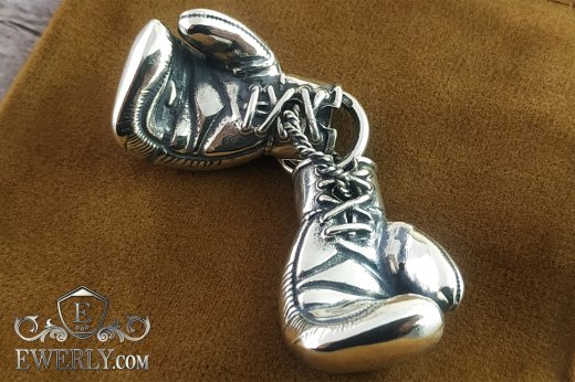 Silver boxing gloves pendant - buy men's pendant