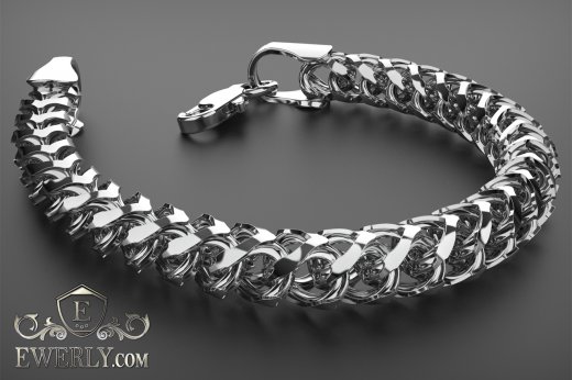 Авторский серебряный браслет - купить плетение из серебра 121508XZ