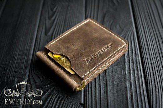 Handmade money clip made of genuine leather to buy 11028BD