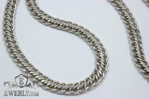 Thick men's chain "Ten (double carapace)" of sterling silver to buy 111010GL